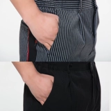 酒店工作服裤子厨师服务员秋冬男士宽松西装裤耐磨黑色松紧腰直筒裤