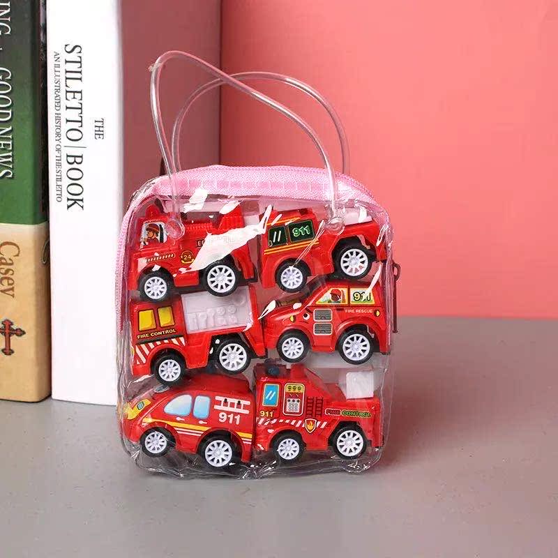 7702 Children's 1 bag 6 cars Toy boy You pull back car Inertial engineering car set