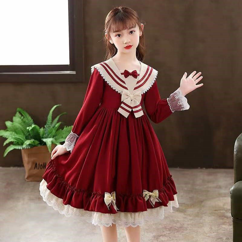 7923 Children Princess Dresses Roleita Foreign Butterfly Knot Girl Child Skirt