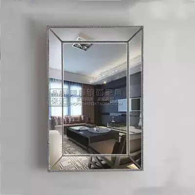 Modern simple full-length mirror bead edge plain mirror square mirror soft decoration mirror cosmetic mirror full-length mirror customization
