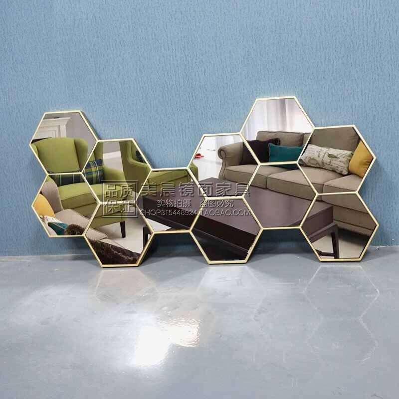 Eurostyle Genguan Wall-mounted Decoration Combined Mirror American Living-room Sofa Background Wall Hangings Mirror Creative Fireplace Mirror Orders