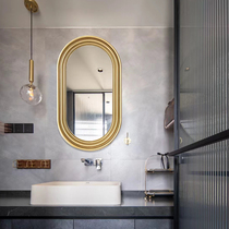 Light luxury mirror bathroom smart wash bathroom mirror oval creative makeup mirror French home wall-mounted dressing mirror