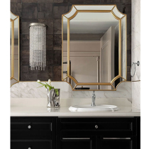 European smart bathroom mirror square anti-fog bathroom mirror French dressing table makeup mirror light luxury home decorative mirror