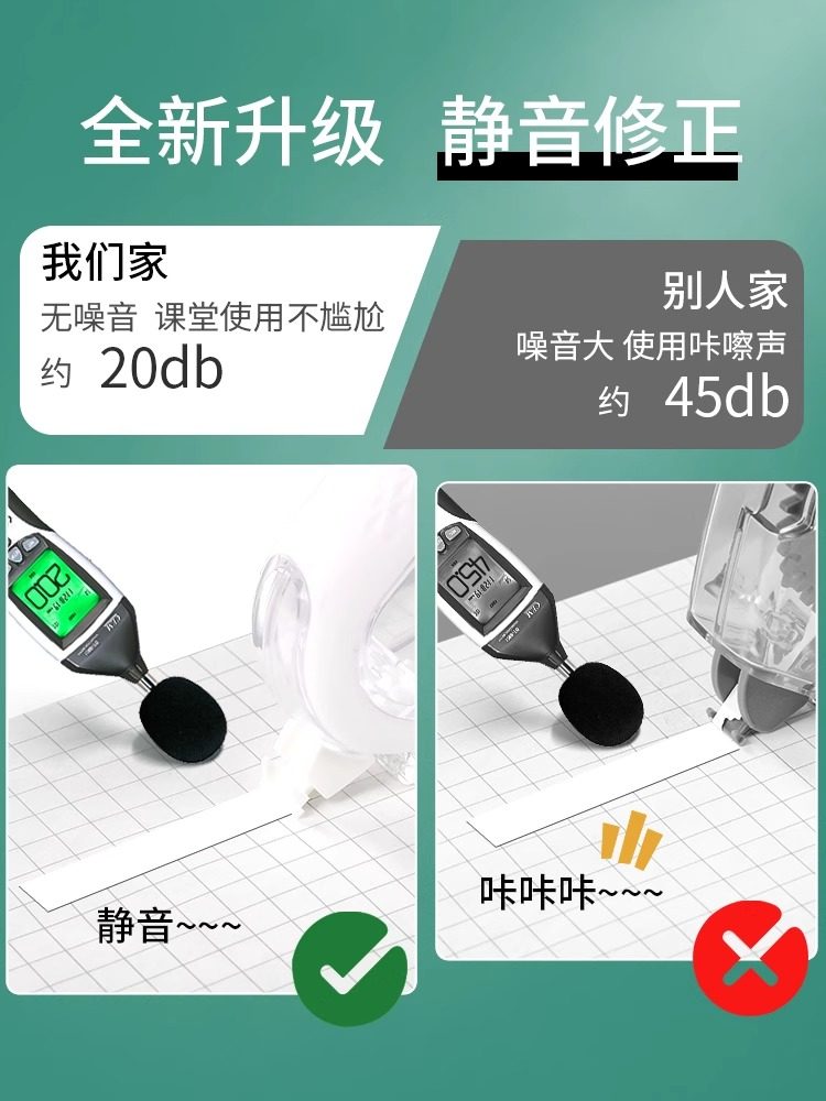 Morning Light Silent and Durable Correction Tape for Students, Large Capacity, Economical Pack, 30m, Premium Quality, Japanese Style, High Aesthetic Correction Tape, Strong Coverage, Special Correction Tape for Elementary and Middle School Students