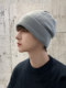 Men's Autumn and Winter Warm Knitted Hat, Large Head Circumference, Trendy Brand Cotton Hat, Fleece-Lined Men's Winter Hat