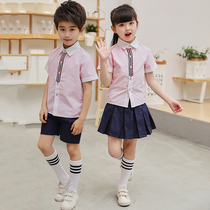 2022 new kindergarten uniforms primary school uniforms summer cotton childrens teacher short-sleeved sports suit customization