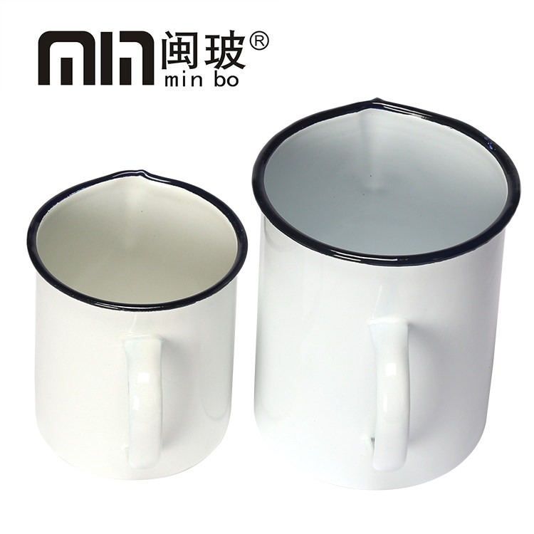 实验耗材500ml 1000ml 搪瓷量杯 上海白鹅 带手柄搪瓷量杯