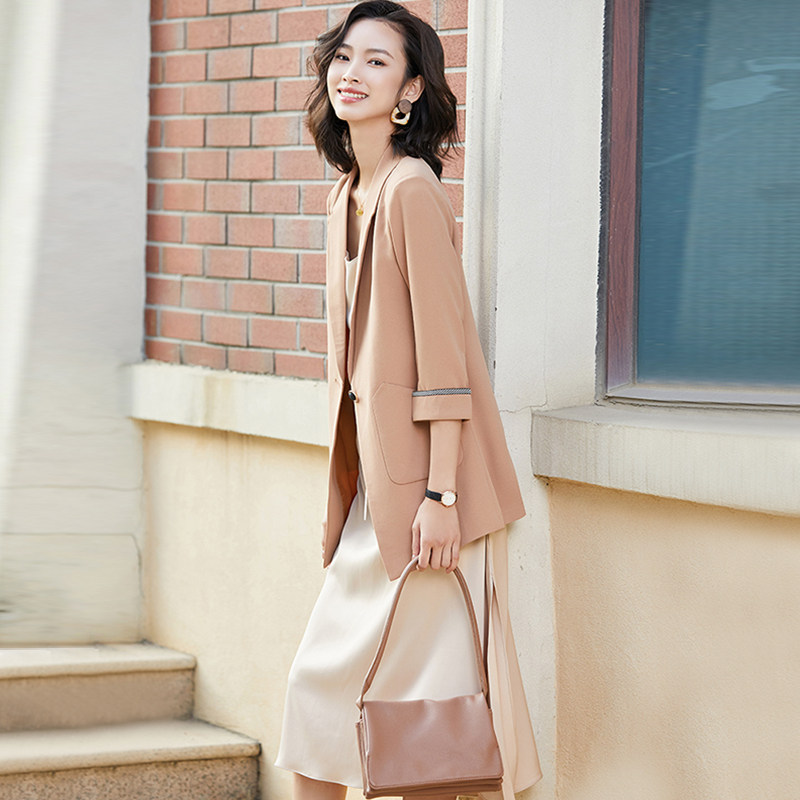 Light-ripened wind-brother-in-law Little suit woman 2022 spring and summer new temperament Van Harness Ocean Dress Two-piece Style Suit