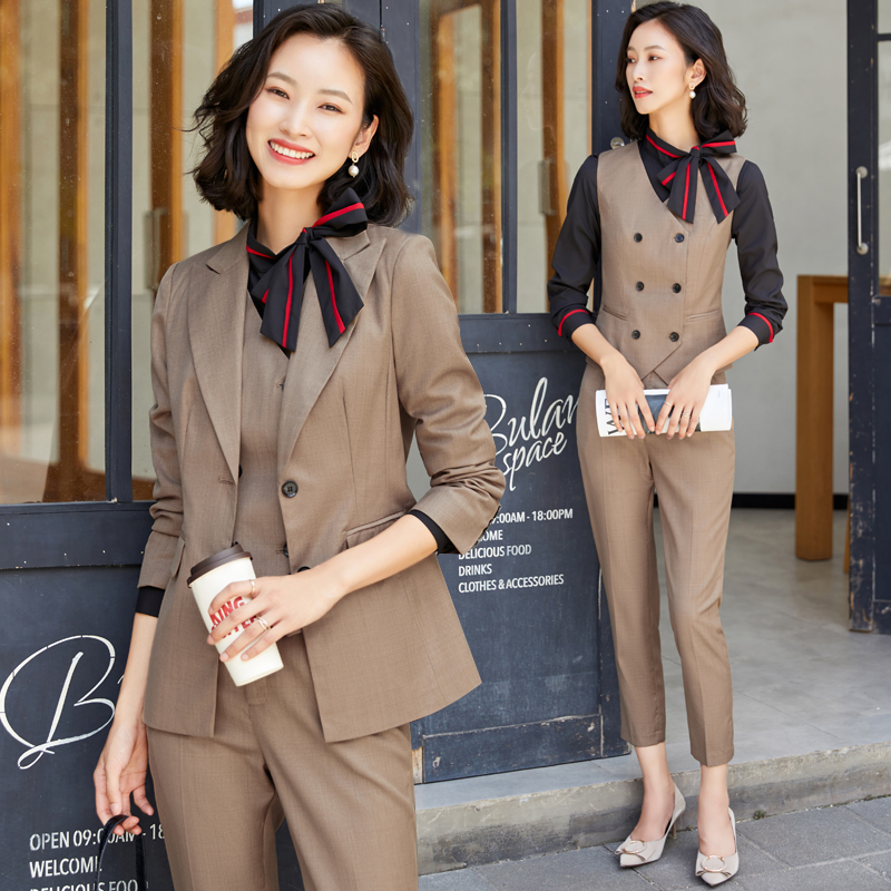 Stewardess work clothes temperament goddess fan suit fashion hotel front desk suit work clothes beautician vest dress