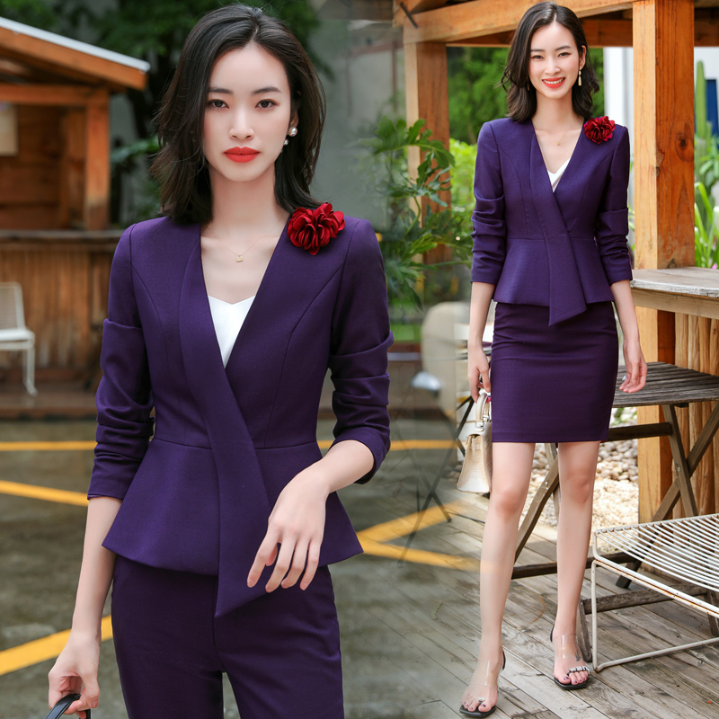 High-end Work Clothes Suit Suit Women President Fashion Temperament Goddess Van Workwear Front Desk Manager Tooling Positive Dress