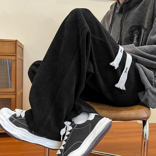 Осенние штаны, вельветовый светильник для отдыха, изысканный стиль, свободный прямой крой