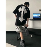 Ретро футболка, европейский стиль, в американском стиле, короткий рукав, оверсайз