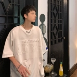 Оранжевая летняя футболка, оверсайз, в американском стиле, короткий рукав