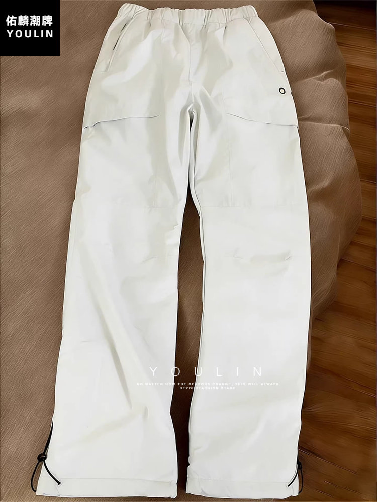 White American-Style Softshell Pants for Men and Women, Winter Three-Proof Fleece-Lined Pants, Waterproof and Windproof Outdoor Sports Hiking Pants