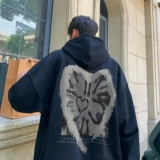 Абрикосовая демисезонная утепленная толстовка, ретро куртка с капюшоном для влюбленных, европейский стиль, в американском стиле