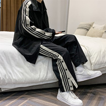 Breasted jacket A set of jacket suits for mens sports net red teen student class clothes A set of casual matching clothes