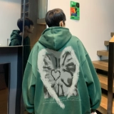 Абрикосовая демисезонная утепленная толстовка, ретро куртка с капюшоном для влюбленных, европейский стиль, в американском стиле