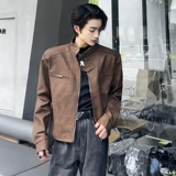 Бархатные короткие наплечники, мужская осенняя куртка, в американском стиле