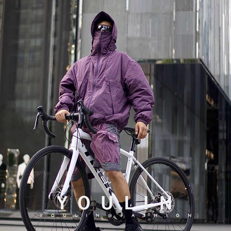 Ice Silk Lightweight Outdoor Cycling Wear Sun Protection Clothing Men's American Style Waterproof Trendy Brand Windbreaker Jacket Mountaineering Jacket