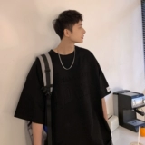 Оранжевая летняя футболка, оверсайз, в американском стиле, короткий рукав