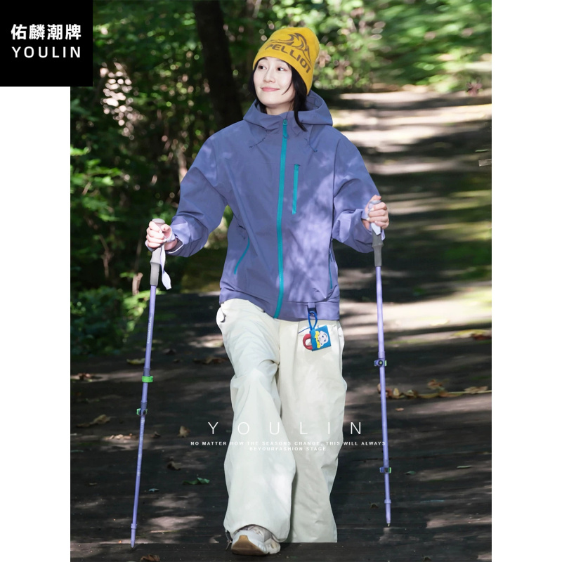 Yinshan Purple Dopamine Soft Shell Jacket Women's Autumn Outdoor Jacket Three-Proof American Style Sports Mountaineering Clothing Yinshan Purple Dopamine Soft Shell Jacket Women's Autumn Outdoor Jacket Three-Proof American Style Sports Mountaineering Clothing