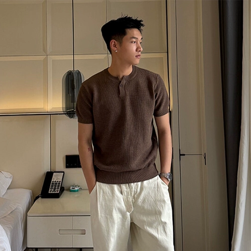 Трикотажная футболка polo, рубашка, короткий рукав, в американском стиле, изысканный стиль