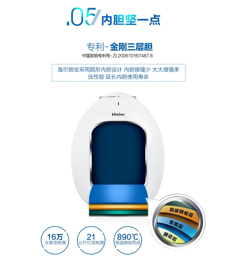 Bếp Xiaobao Bếp Po Home Haier / Haier ES6.6U (W) 6.6L Bình đun nước nóng điện Mini