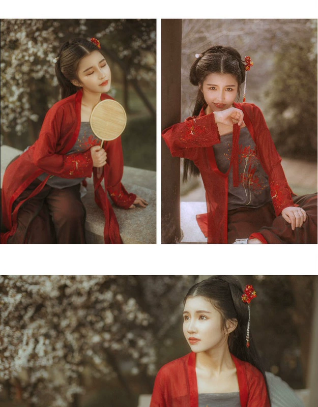 Manzhu Shahua Viscount mùa thu màu gốc Bianhua thêu áo Hanfu áo yếm chạm đáy áo mùa xuân và mùa hè phụ nữ