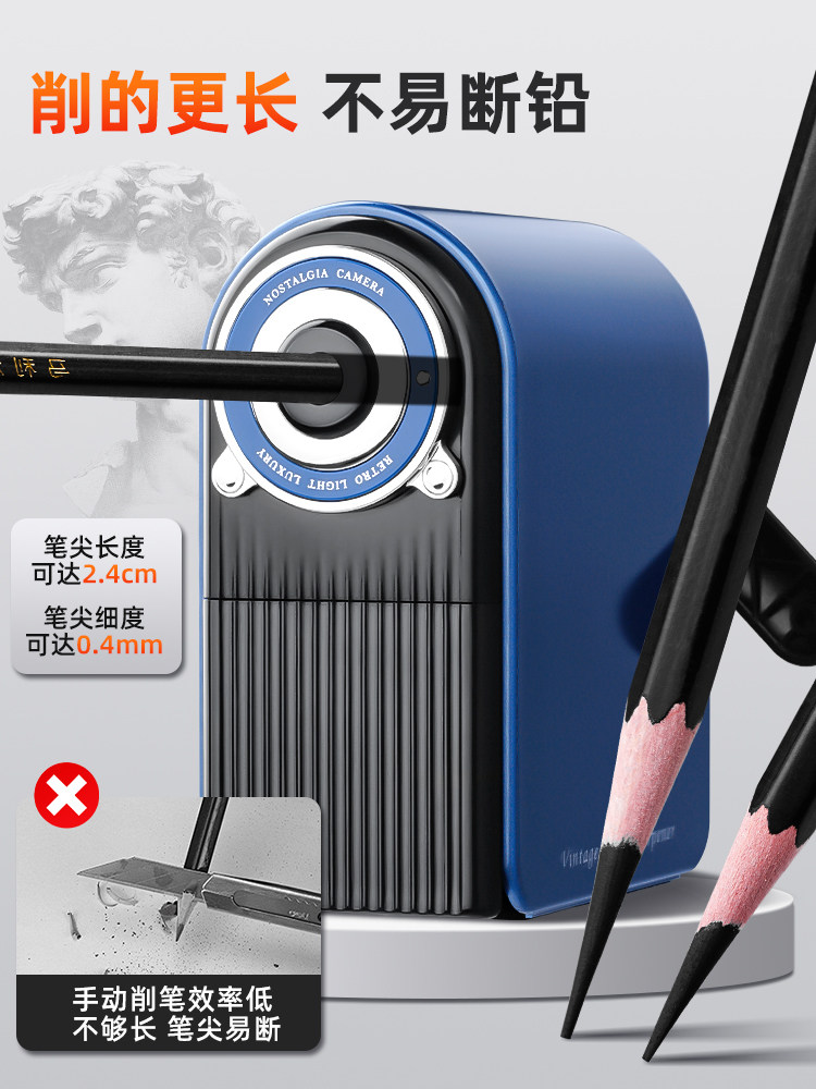 Deli Sketch Pencil Sharpener, Drawing Pencil Sharpener, Charcoal Pencil Sharpener, Art Student Special Portable Pencil Sharpener, Children's Pencil Sharpener, Hand-Cranked Pencil Sharpener, Elementary School Student Pencil Sharpener