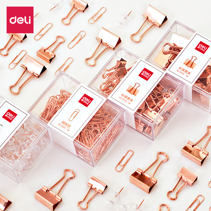Deli long tail clip set I-nail file paper book clip paper clip paper clip paper clip iron ticket clip large multi-functional small office stationery supplies fishtail clip stainless steel butterfly clip