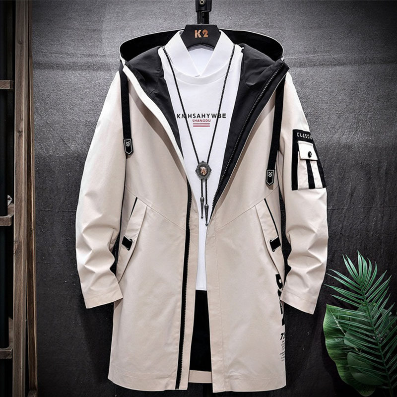 Functional coat male spring and autumn Han Edition of middle school high school students autumn clothes with middle and long-form windshirt