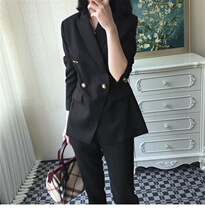 Extra large fat sister suit suit female two-piece professional suit large size suit jacket female 200 catties plus
