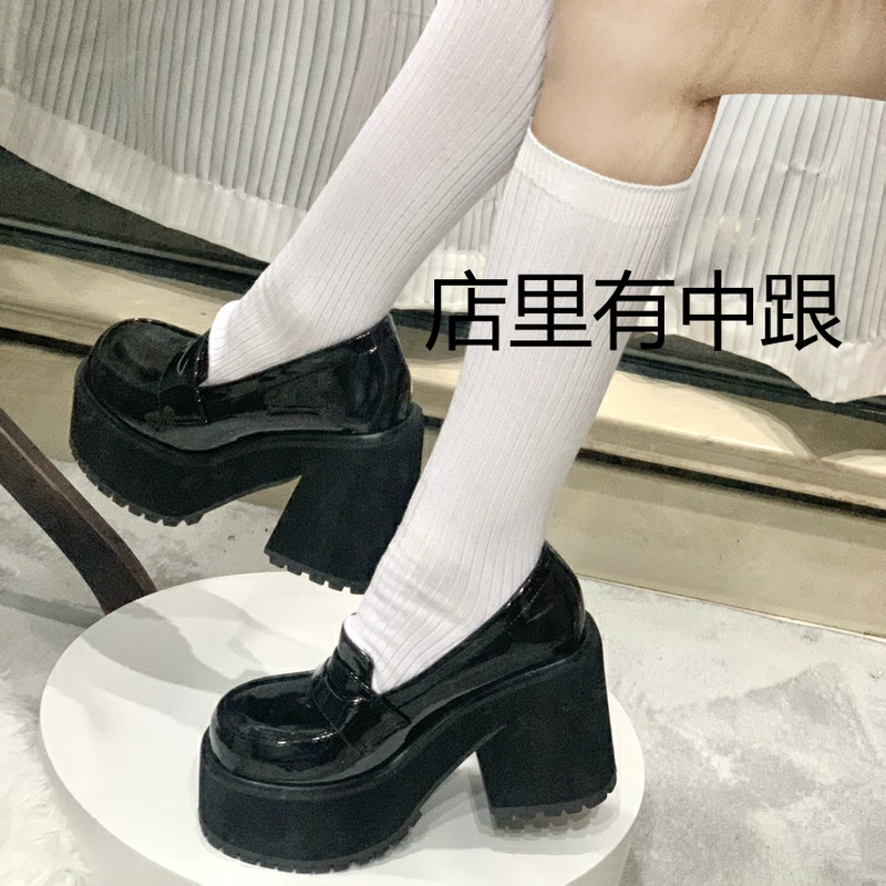 Nara High School - Kamo Original - 9cm High Heel Jk Uniform Shoes Japanese College Style Small Leather Shoes Women's Single Shoes