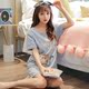 Pajama sinh viên cô gái mùa hè phiên bản dễ thương Han lỏng kích thước lớn mùa hè ngắn tay bộ đồ ngủ cotton womens nửa tay áo váy sexy nhà.