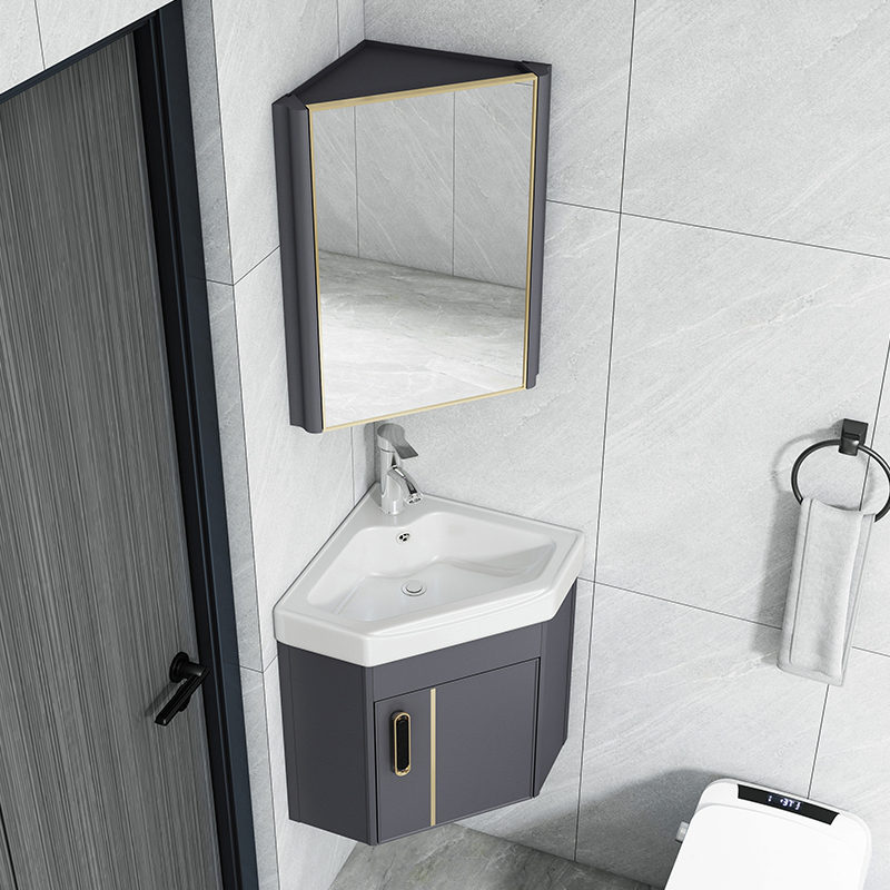 Triangular Bathroom Cabinet Combination Wall-Mounted Washbasin Ceramic Small Apartment Mini Washbasin Corner Balcony Small Size Triangular Bathroom Cabinet Combination Wall-Mounted Washbasin Ceramic Small Apartment Mini Washbasin Corner Balcony Small Size