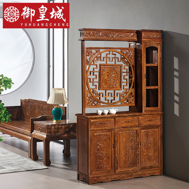 Redwood furniture Chinese-style cabinet red wooden fin roof cabinet Mercury cabinet locker locker multi-functional double-sided decoration