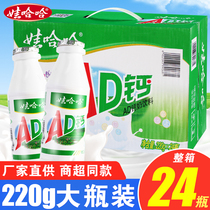 Va haha AD calcium milk 220ml * 24 large bottle whole box wohaha breakfast child milk yoghurt lactic acid bacteria drink