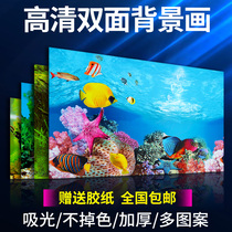 Fish tank background sticker Fish tank background paper painting HD picture 3D three-dimensional fish tank bottom sand coral stone landscape decorative painting