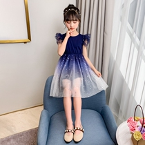 Girls Sleeveless dress summer Childrens summer sequin yarn skirt 2021 new princess foreign style Korean fashion