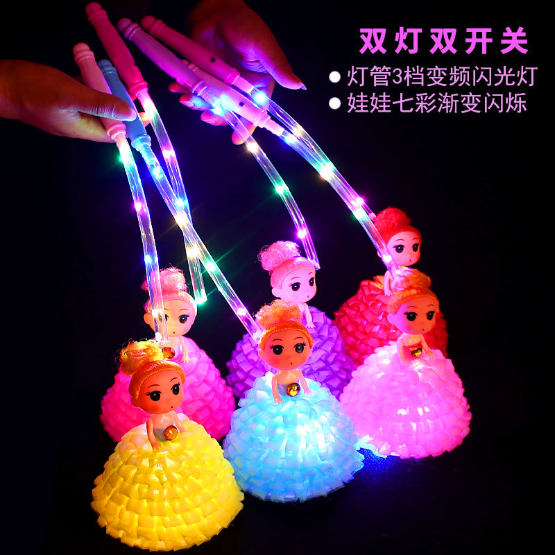 Shake Soundnet Red Hand Glowing Dolls Lantern Seven Colorful Glowing Meme Dolls Handmade Doll Children Toys Wholesale