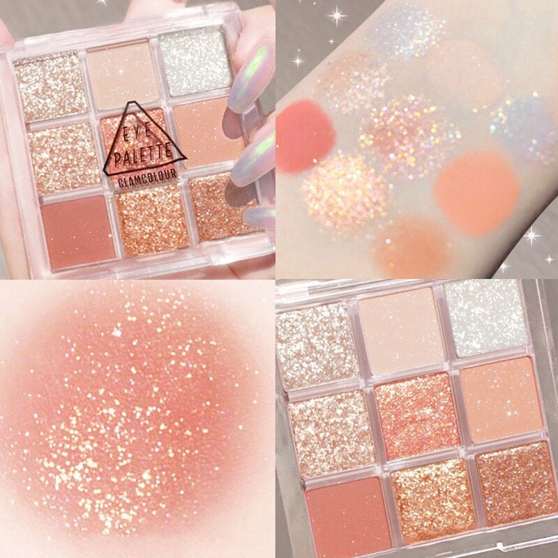 Eye Shadow Net Red Blasting Ins Ins Overfire Nine Color Eye Shadow Disc Flash Pink Pearls Shiny Sequins Ultra Shiny Crystal Beginners
