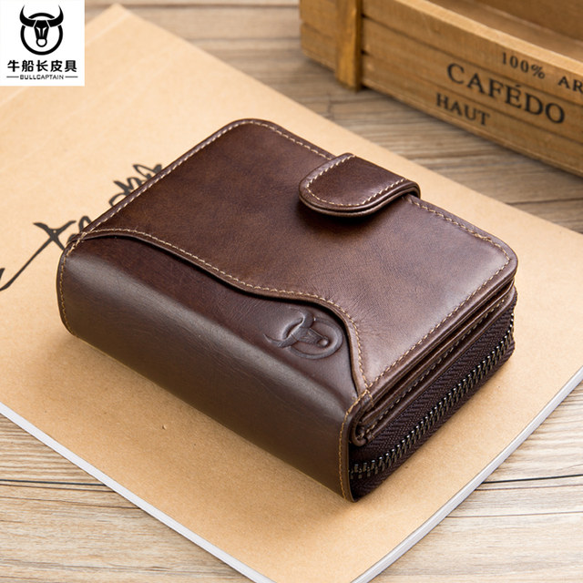 Captain Niu Cow Card Bag Men's Multi-Slot Business Banking Credit Card Case Genuine Leather Driver's License Photo Album Slot Wallet