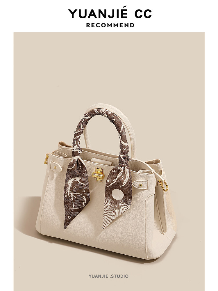 Genuine Leather Light Luxury Women's Bag 2026 New Model High-End Texture Elegant Handbag Gift for Mom Shoulder Commuter Bag