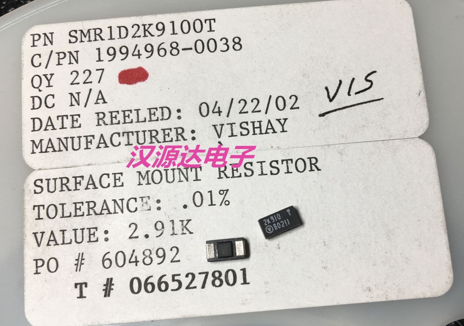 SMR1D2K9100T SMR1D2K9100T 2K910 T 2 X91K 0 01% 2PPM 1W patch cryogenic metal foil resistance-Taobao