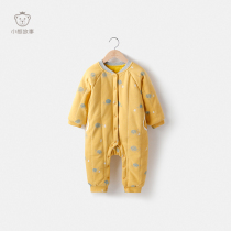 Small Bear Stories Male And Female Baby Clips Cotton Khaed Climbing Clothes Newborns Thickened Warm Baby Winter Clothing Conjoined Cotton Padded Jacket