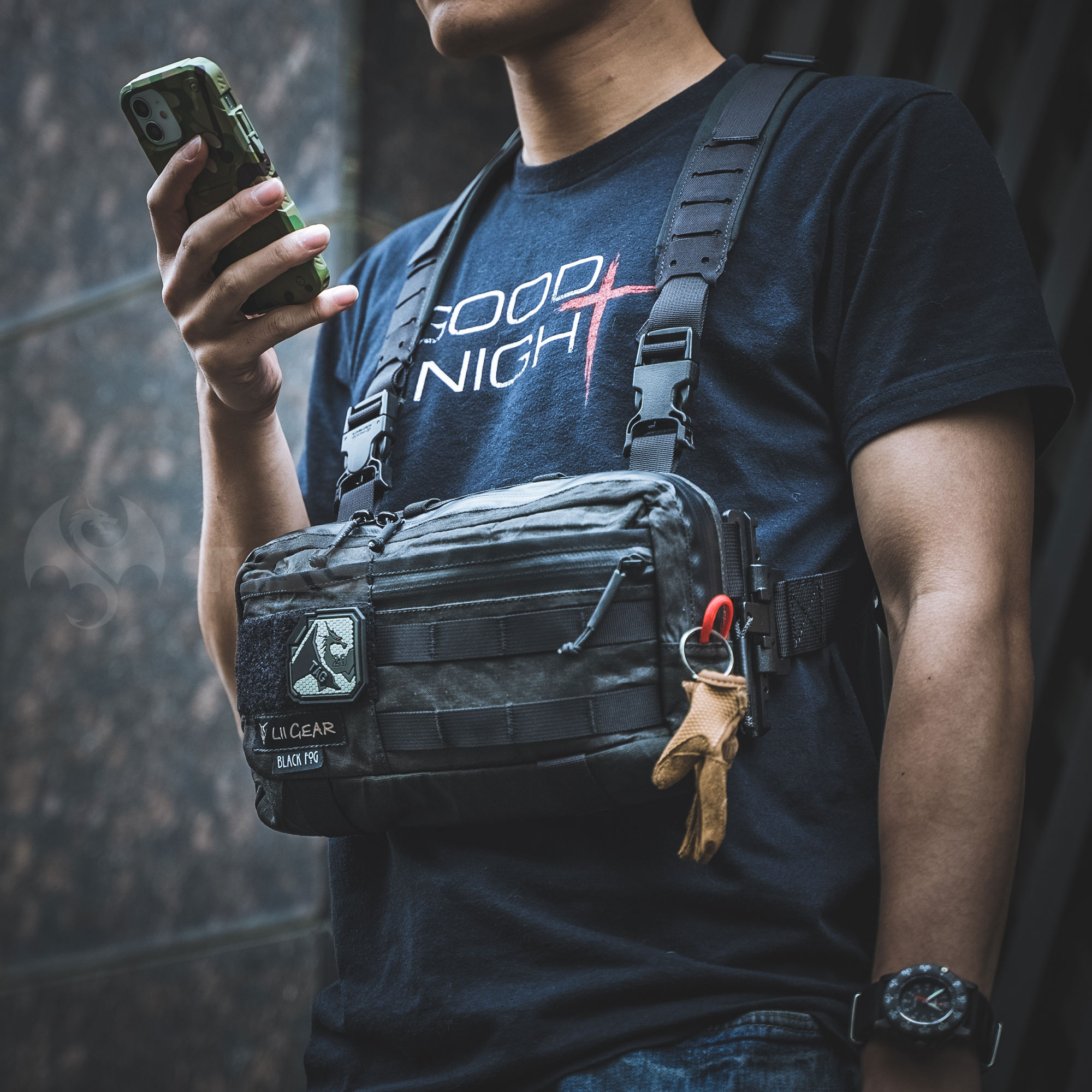 (Lii Gear official) the new high-comfort tactical chest bag accessory design sense practical Hercules backpack