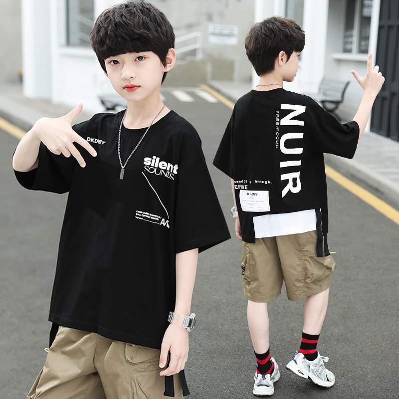 Boy T-shirt short sleeve 2022 new children summer clothing T-shirt boy clothes CUHK Tong Chauffi Boy dress Male summer money