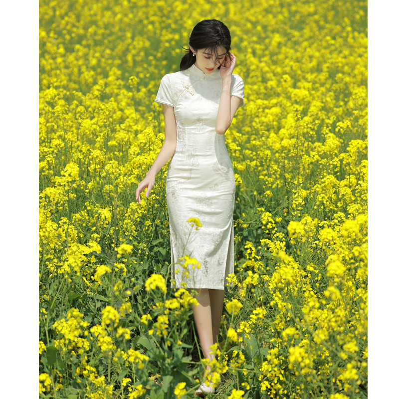  XL+Rice white (hazy embroidery · medium long)   + $3.93 