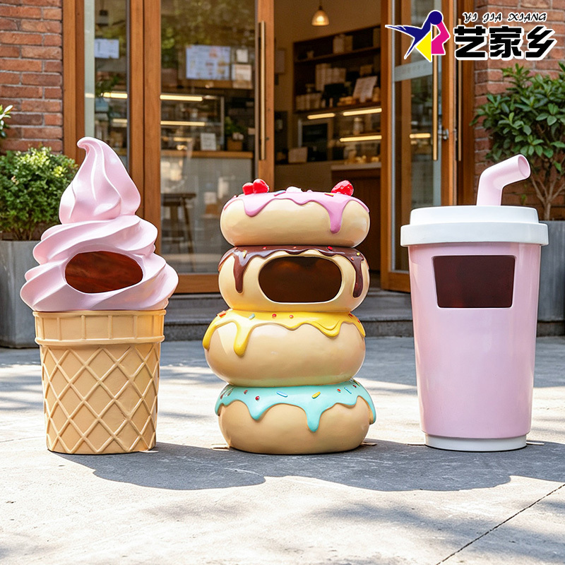 Outdoor Trash Can, Popular Dessert Shop Front Decoration, Photo-Worthy Fiberglass Fruit Peel Box Sculpture, Large Ornament Outdoor Trash Can, Popular Dessert Shop Front Decoration, Photo-Worthy Fiberglass Fruit Peel Box Sculpture, Large Ornament
