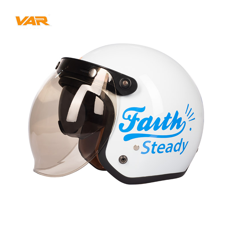 VAR electric car retro safety helmet grey male electric car Four seasons universal female winter Harley helmet safety helmet